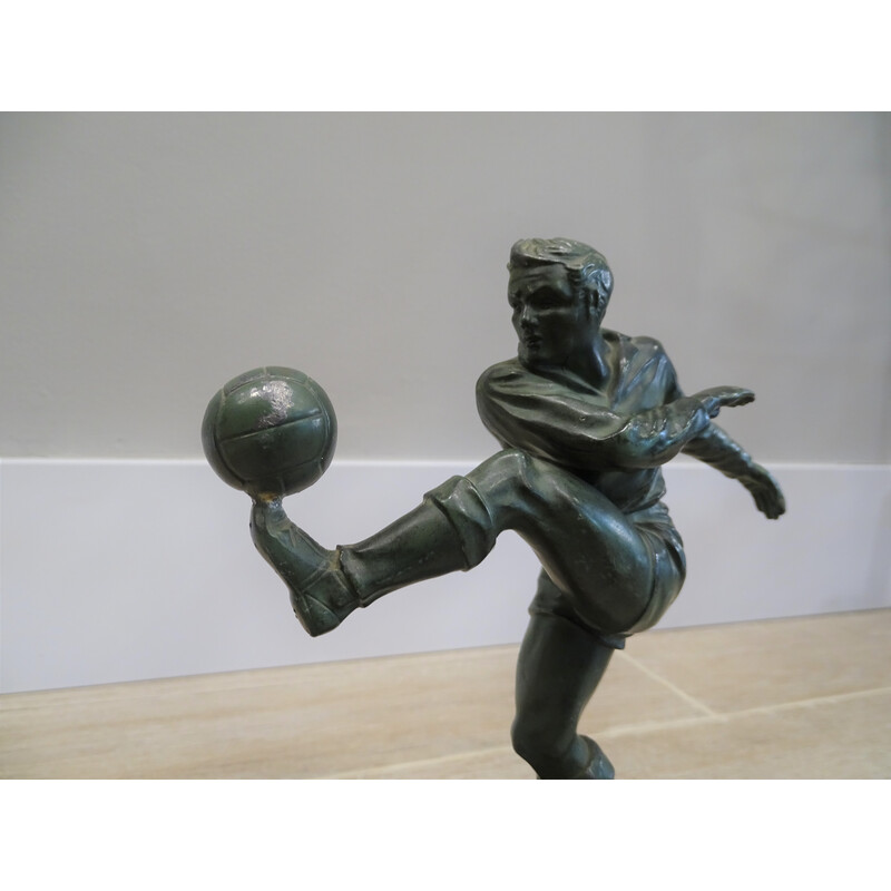 Vintage bronze Football World Cup sculpture, 1930s