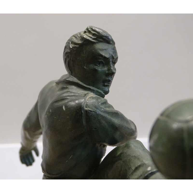 Vintage bronze Football World Cup sculpture, 1930s