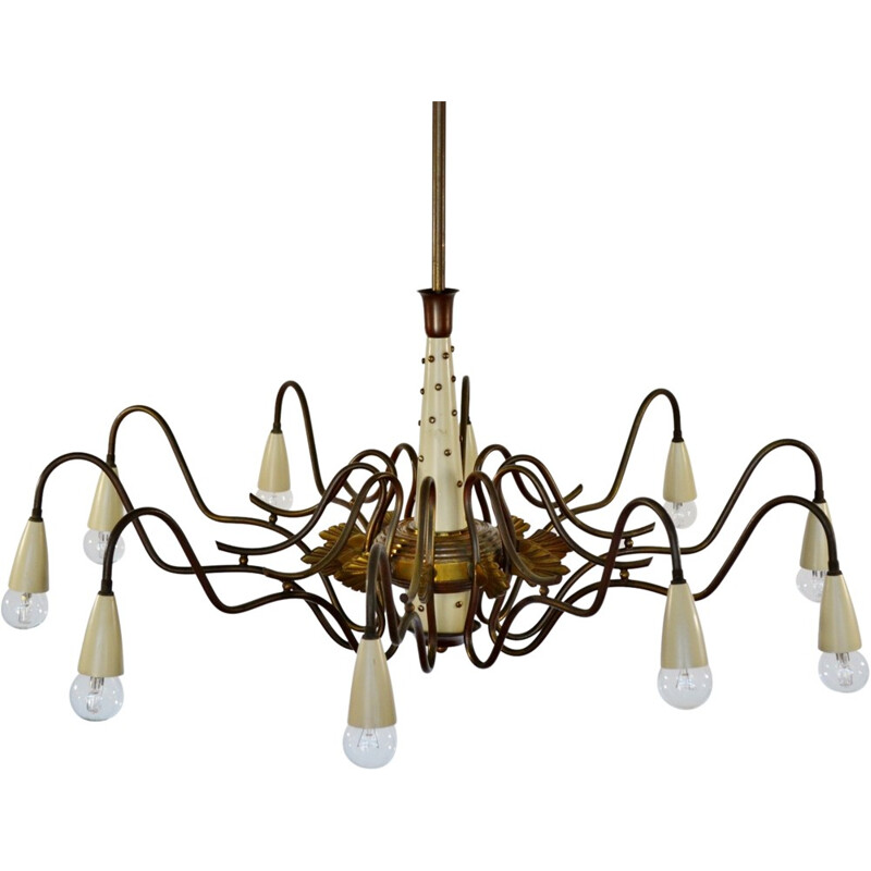 Italian Mid-Century spider chandelier - 1950s