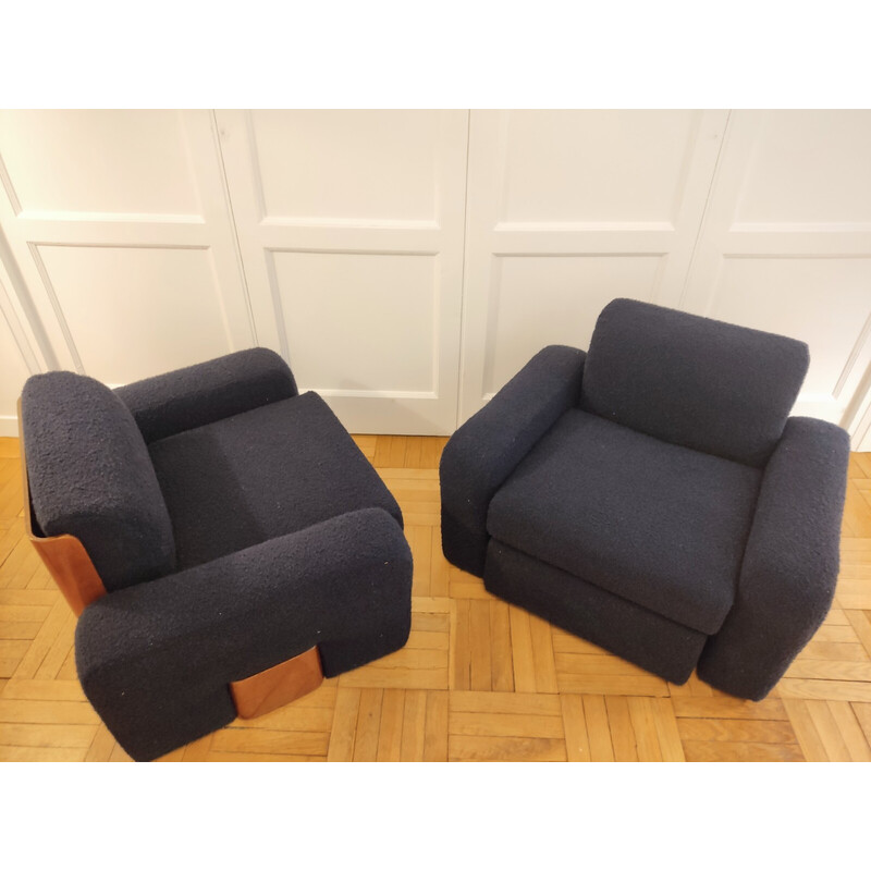 Pair of vintage shell armchairs, Italy 1960