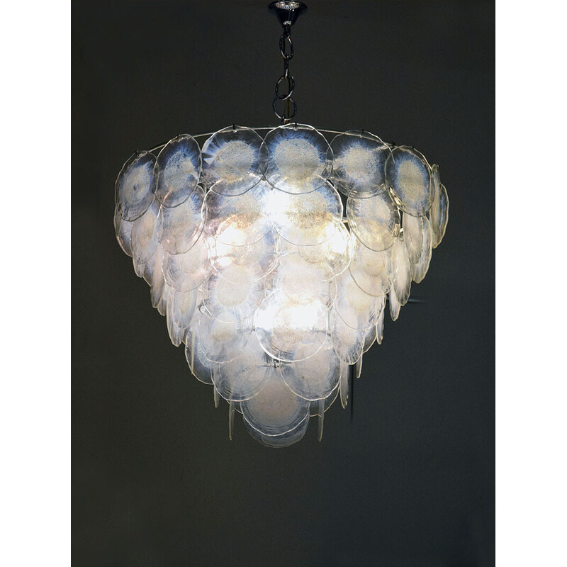 Vintage glass chandelier by Carlo Nason for Mazzega, 1970s