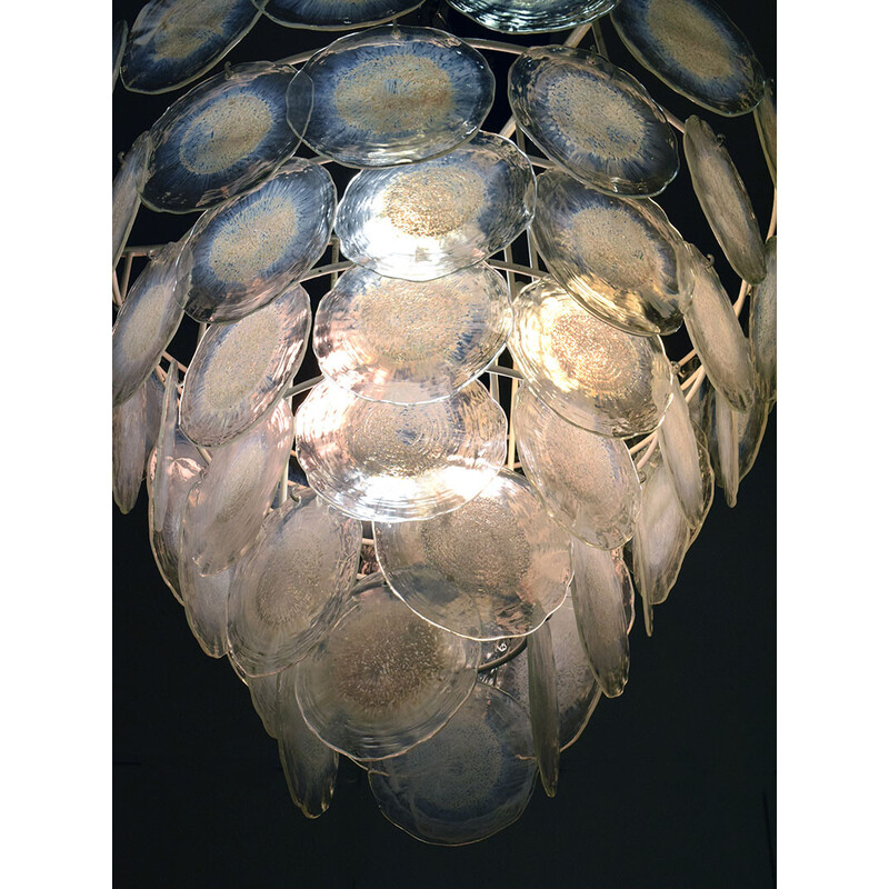 Vintage glass chandelier by Carlo Nason for Mazzega, 1970s