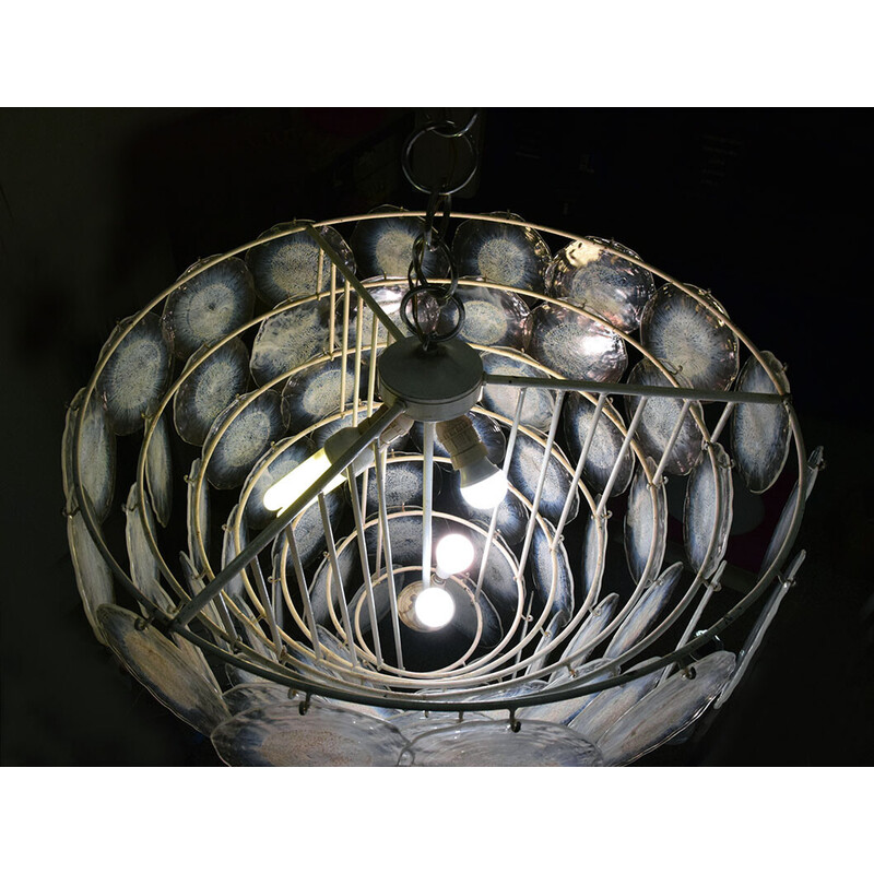 Lámpara de cristal vintage de Carlo Nason para Mazzega, años 70