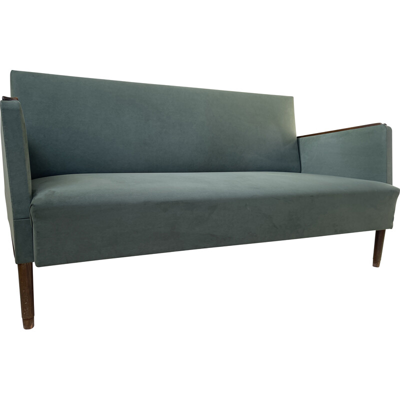 Dänisches blaues Sofa aus der Mitte des Jahrhunderts, 1950er Jahre