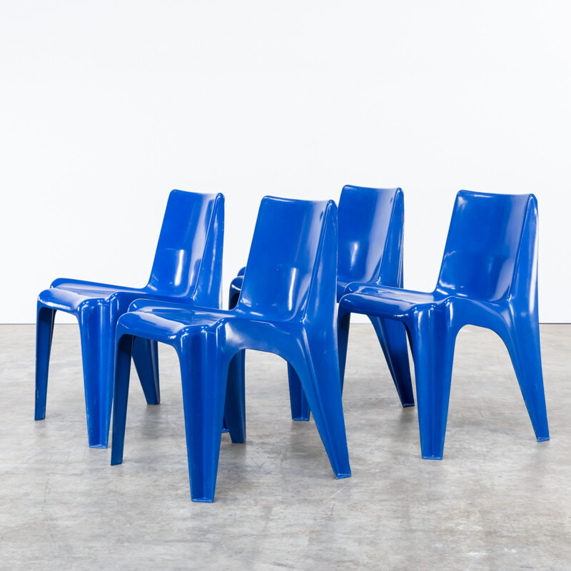 Ensemble de 4 chaises  polysester Bofinger Furniture Allemagne BA1171 par Helmut Bätzner - 1960