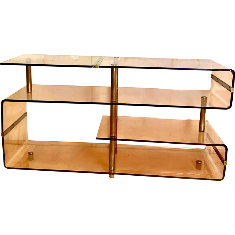 Vintage sideboard in smoked plexiglass by Michel Dumas for Roche Bobois, France 1970