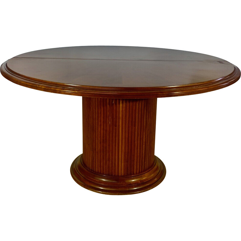 Vintage Art Deco ronde tafel met verlengblad van Grange, 1960