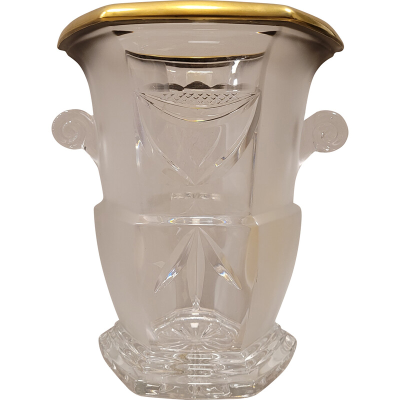 Vintage Art Deco glass champagne bucket, France