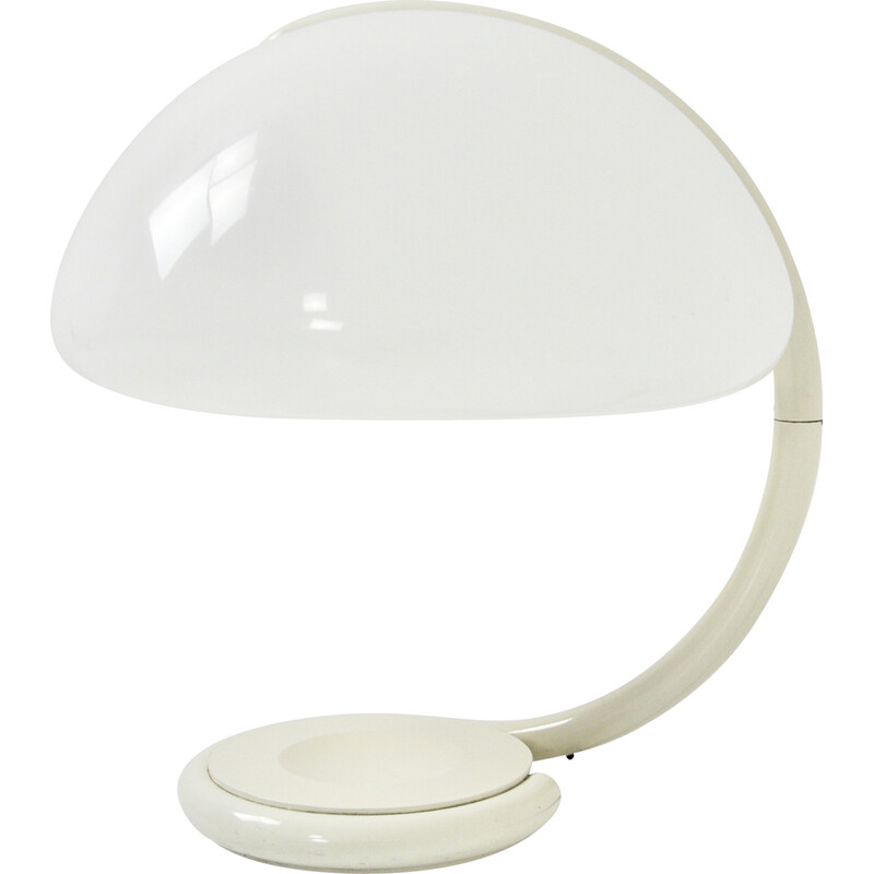 Candeeiro de mesa Vintage Serpente branco de Elio Martinelli para Martinelli Luce, 1960