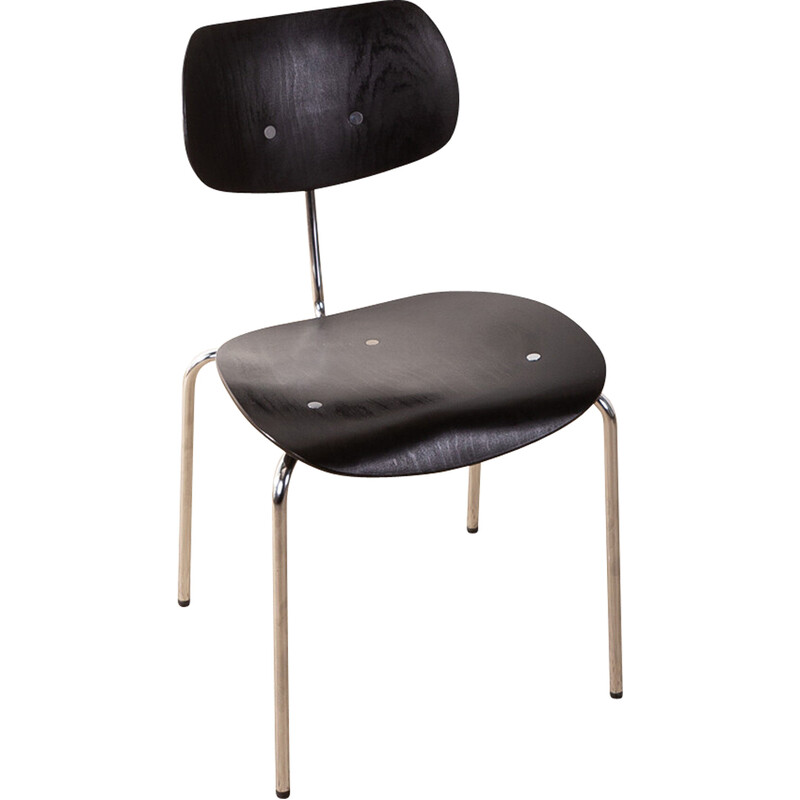 Vintage Se 68 Stuhl aus Stahl und Buche von Egon Eiermann für Wilde