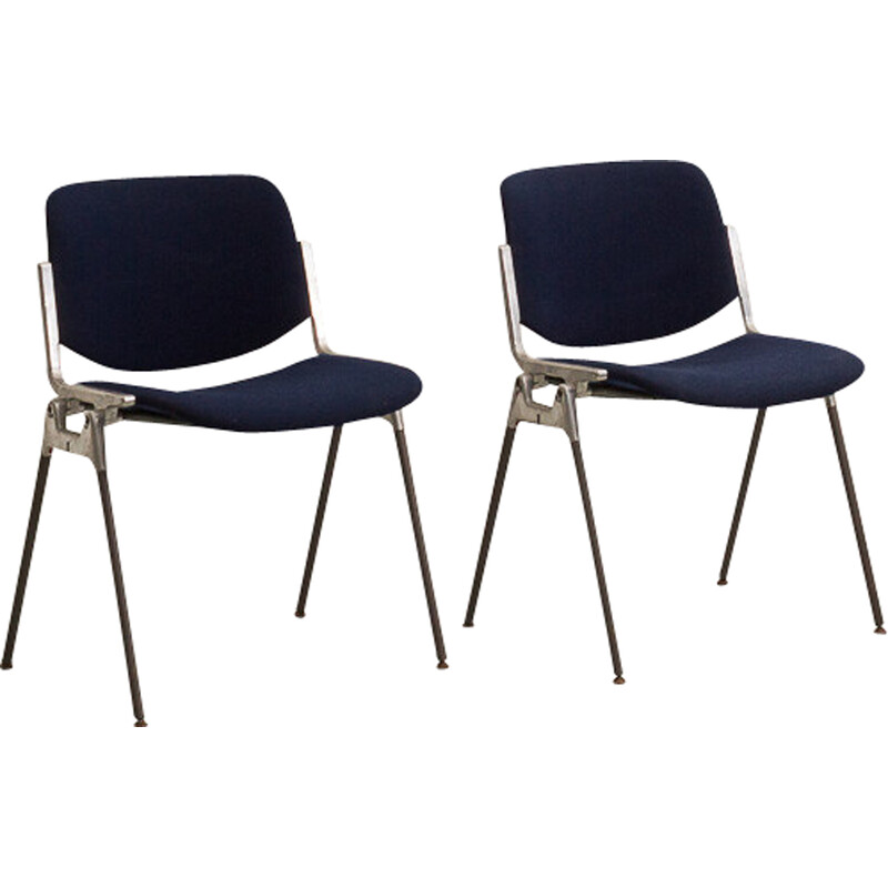 Pair of vintage Dsc106 chairs by Giancarlo Piretti for Castelli, 1970s