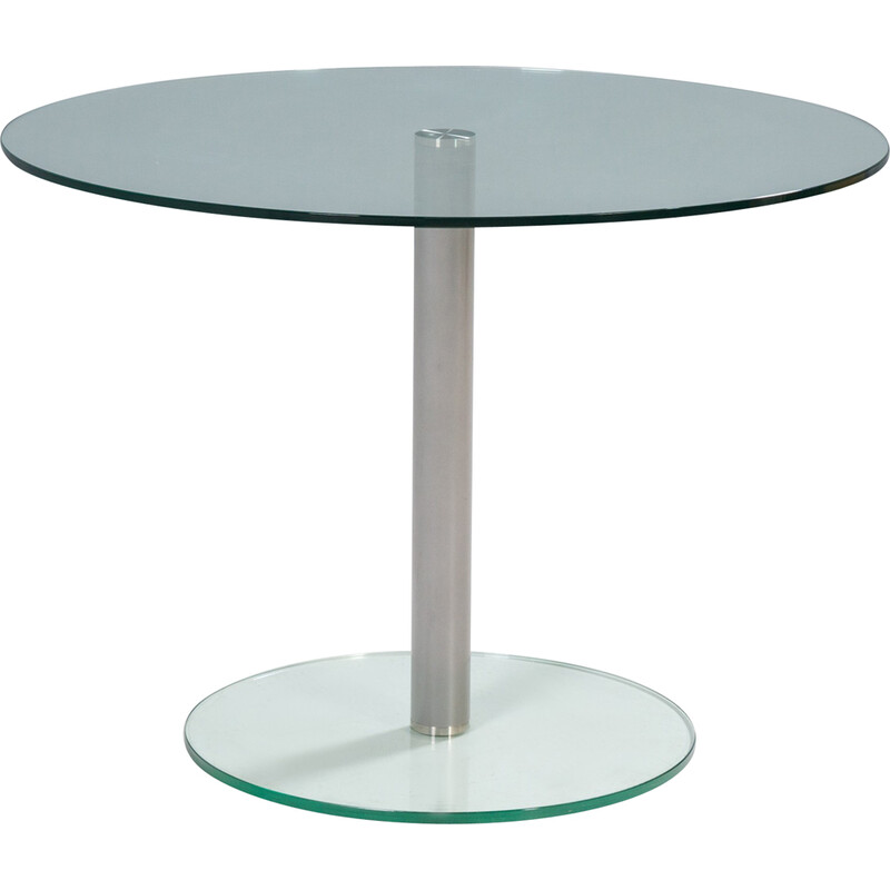 Vintage glass round table by Sir Terence Conran