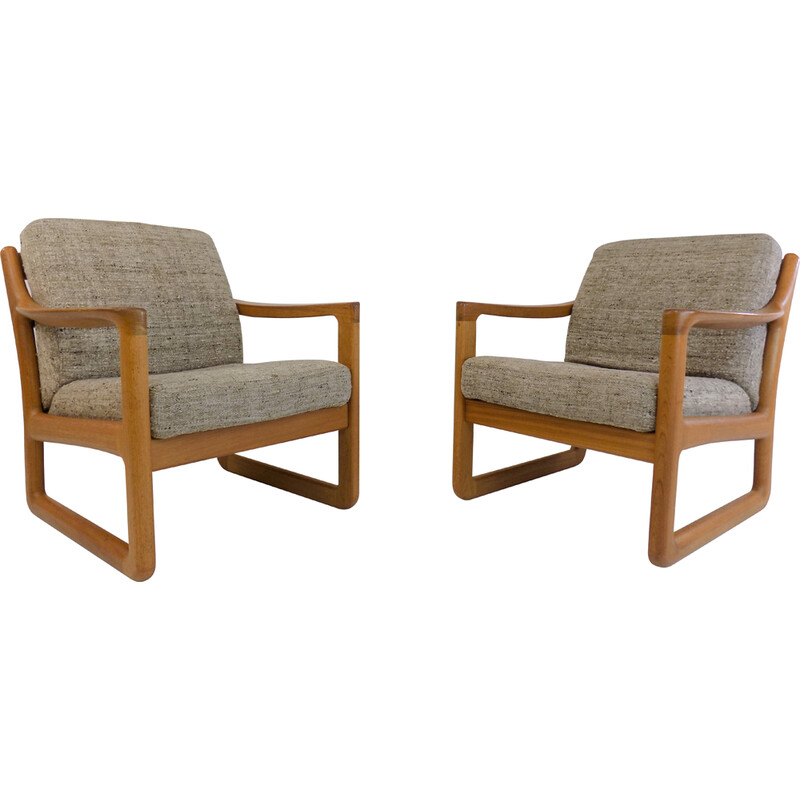 Pair of vintage teak armchairs by Johannes Andersen for Cfc Silkeborg, Denmark 1960s
