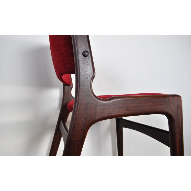 Paire de chaises scandinaves vintage en teck massif par Erik Buch pour Oddense Maskinsnedkeri