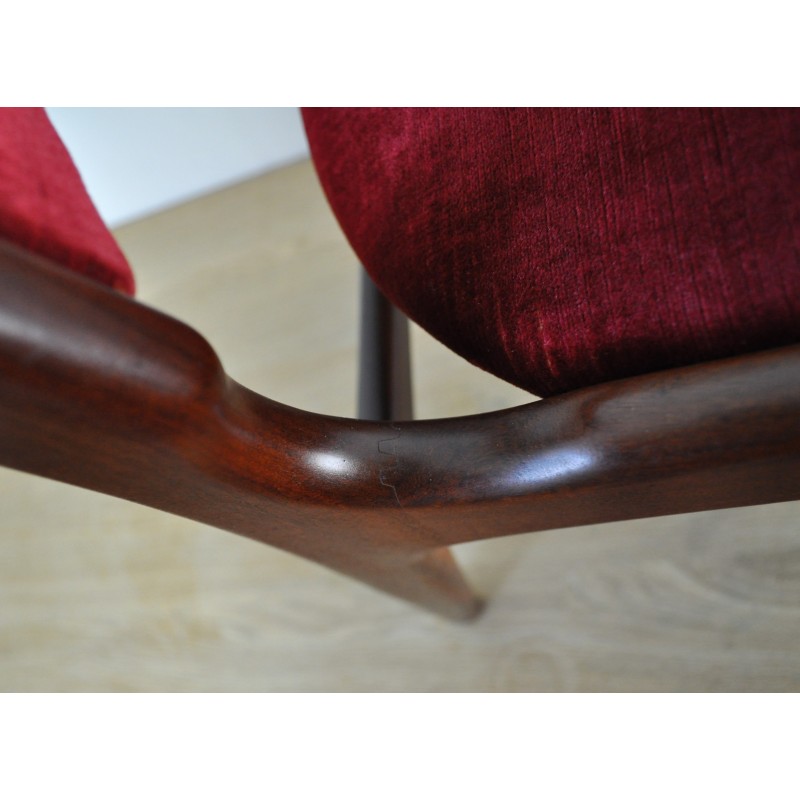 Par de cadeiras de jantar escandinavas vintage em teca maciça de Erik Buch para Oddense Maskinsnedkeri