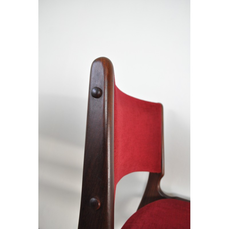 Coppia di sedie da pranzo scandinave vintage in teak massiccio di Erik Buch per Oddense Maskinsnedkeri
