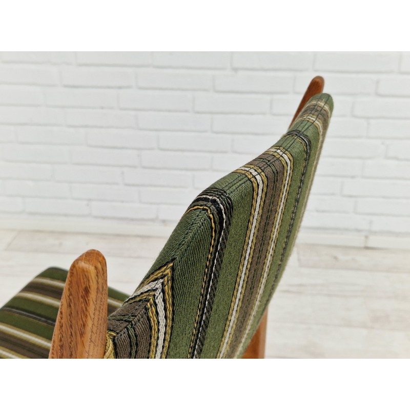Conjunto de 4 cadeiras vintage dinamarquesas em madeira de carvalho e lã, década de 1960