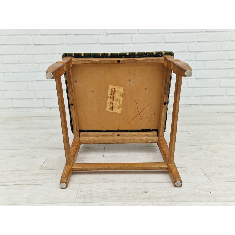 Juego de 4 sillas danesas vintage en madera de roble y lana, años 60