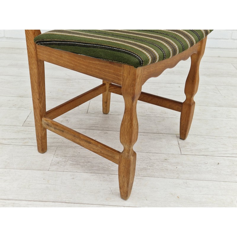 Satz von 4 dänischen Vintage-Stühlen aus Eichenholz und Wolle, 1960er Jahre
