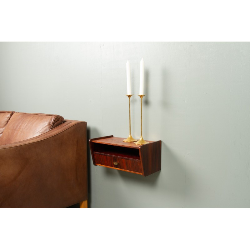 Vintage floating shelf in rosewood, Denmark 1960