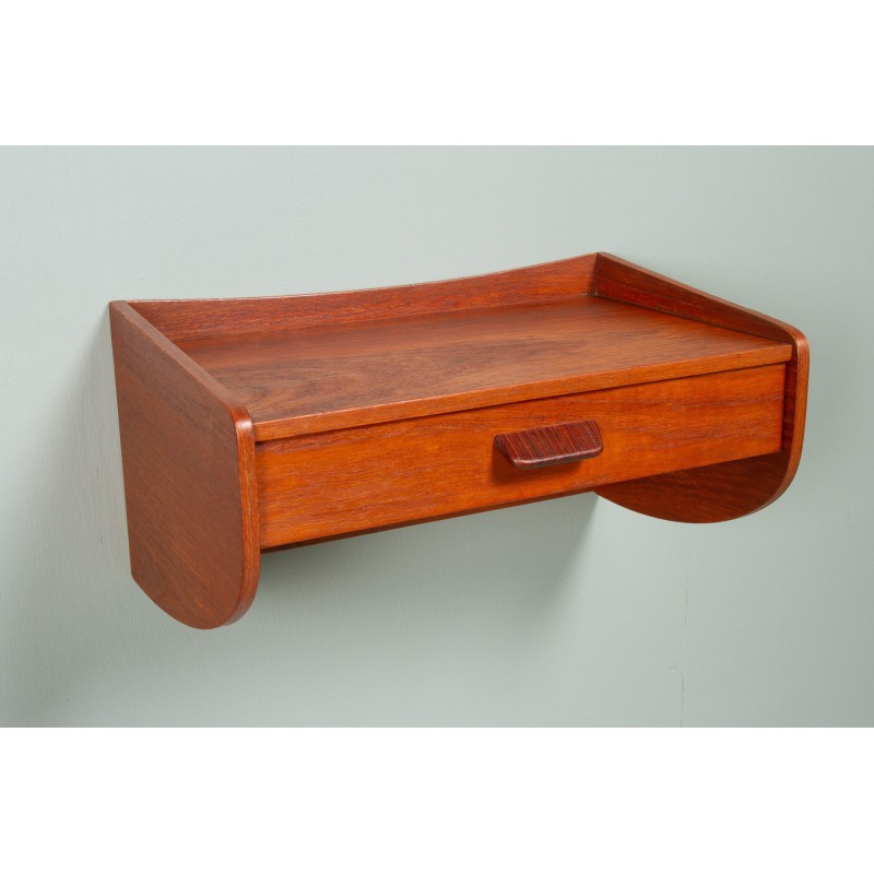 Vintage Danish wall shelf in teak, 1960s