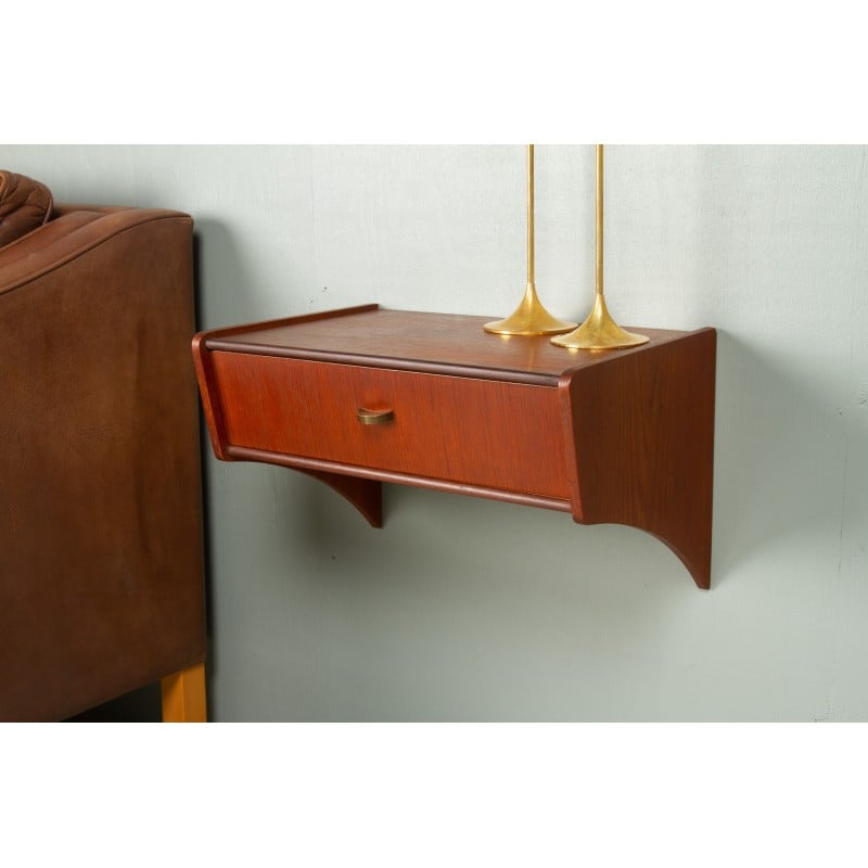 Vintage Danish teak floating shelf, 1960s