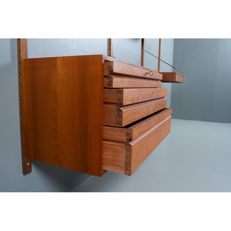 Danish vintage wall unit in teak by Poul Cadovius for Cado, 1960s