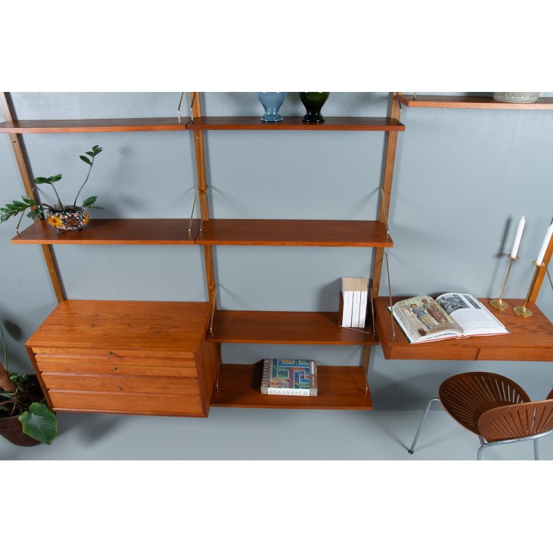 Danish vintage wall unit in teak by Poul Cadovius for Cado, 1960s