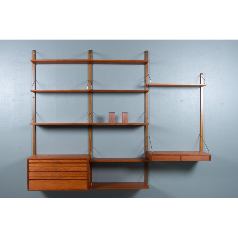 Danish vintage wall unit in teak by Poul Cadovius for Cado, 1960s