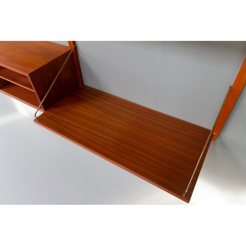 Mueble modular danés vintage de teca de Poul Cadovius para Cado, años 60