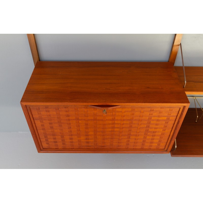 Pensile danese vintage modulare in teak di Poul Cadovius per Cado, 1950