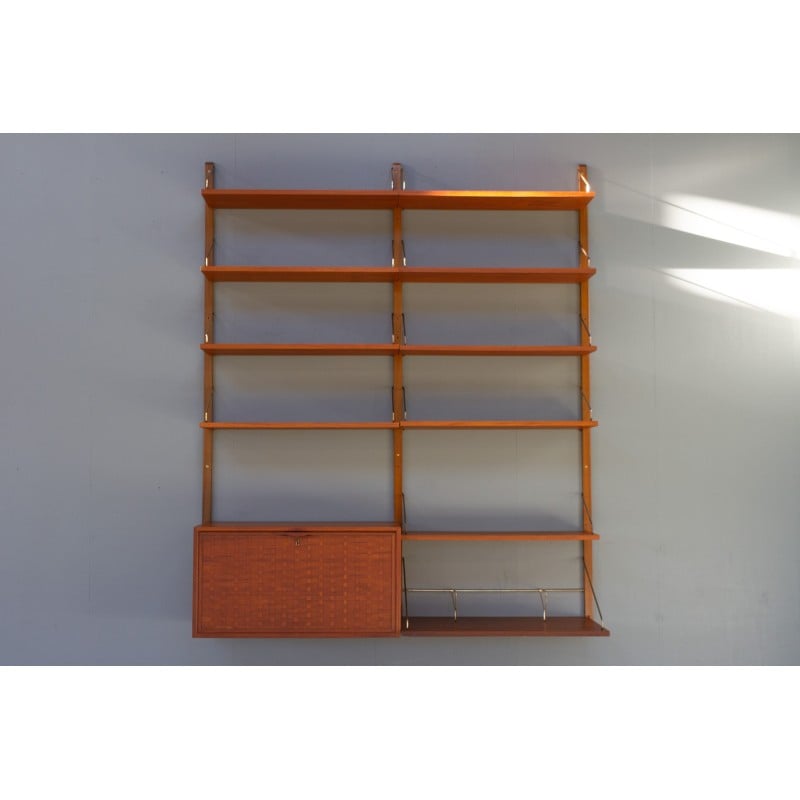 Danish vintage modular teak wall unit by Poul Cadovius for Cado, 1950s