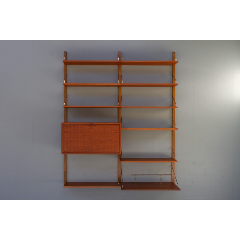 Danish vintage modular teak wall unit by Poul Cadovius for Cado, 1950s