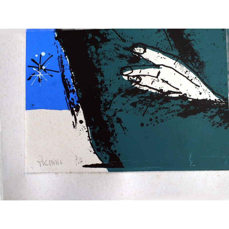 Vintage silkscreen by Gennaro Picinni, Italy 1970