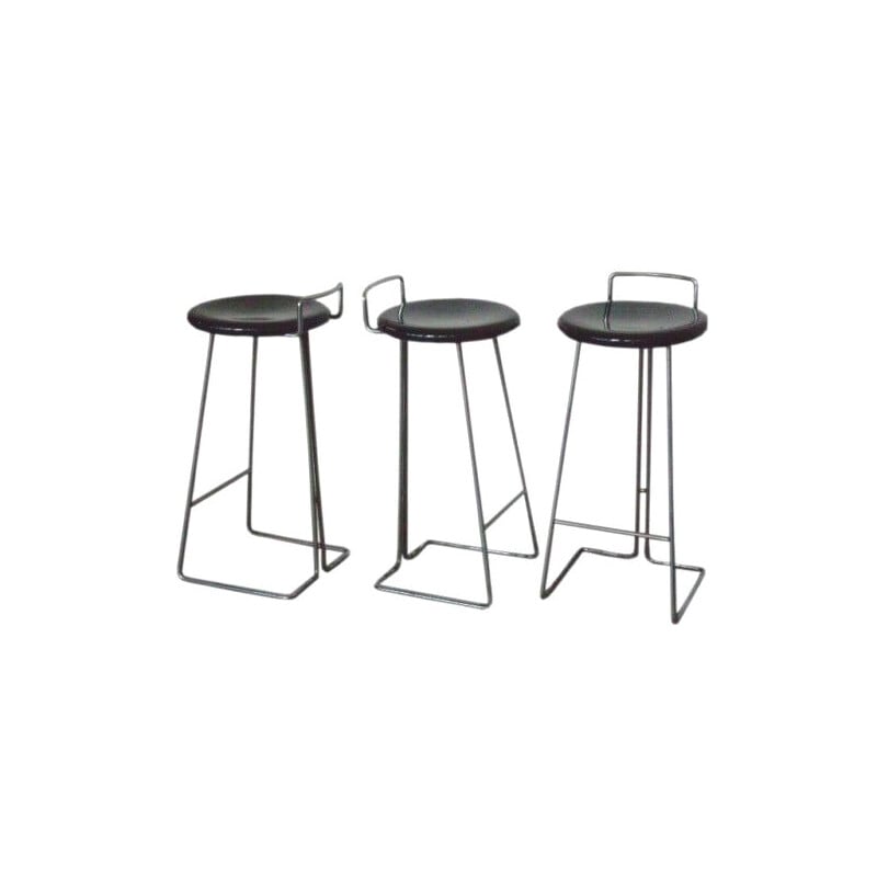 Set of 3 vintage stools by Coslin George for Dada, Italy 1970s