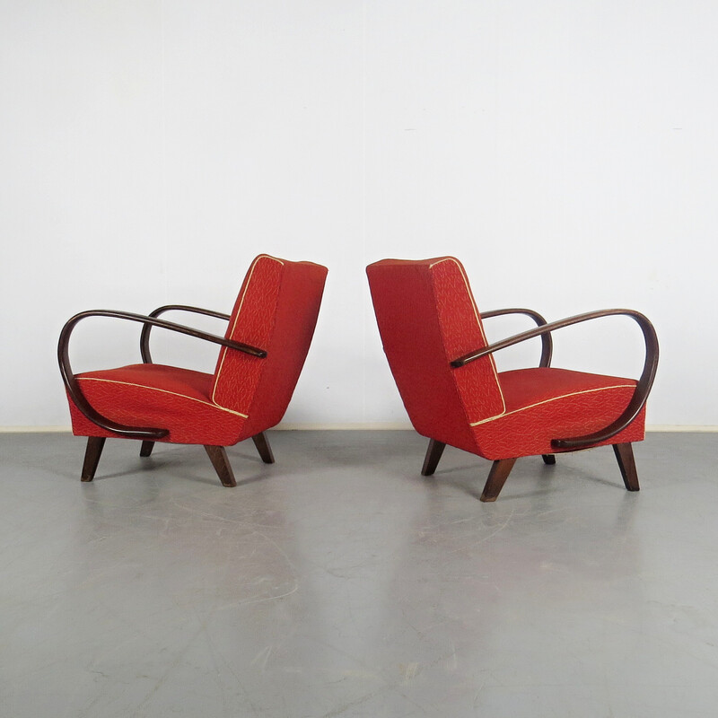 Paire de fauteuils vintage par Jindřich Halabala