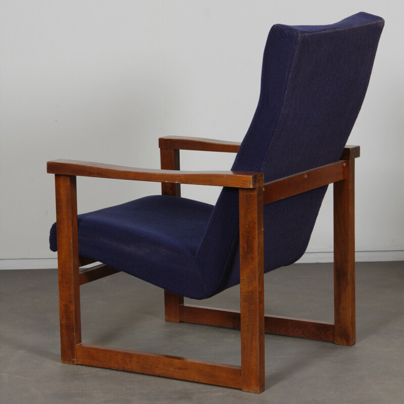 Paar vintage houten fauteuils, 1970