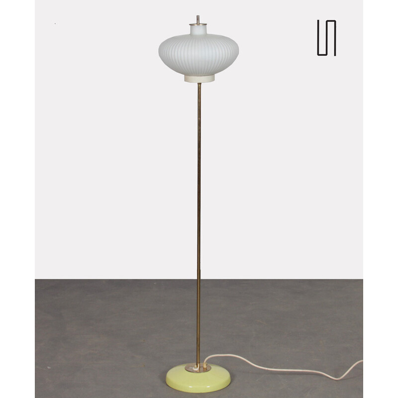 Vintage metal and glass floor lamp, 1960