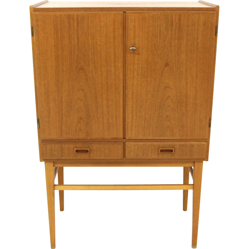 Vintage bar cabinet in teak and beech, Sweden 1960s