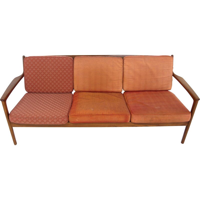Vintage "Usa 75" sofa in walnut by Folke Ohlsson for Bodafors, Sweden 1960s