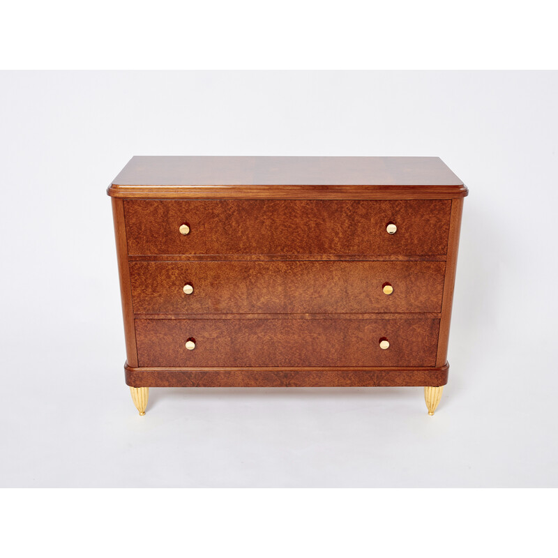 Vintage Amboyna burl chest of drawers, 1940