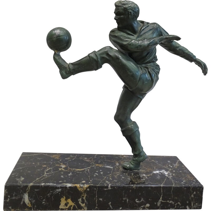 Vintage bronze Football World Cup sculpture, 1930s