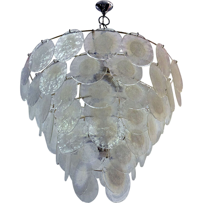 Vintage glass chandelier by Carlo Nason for Mazzega, 1970s