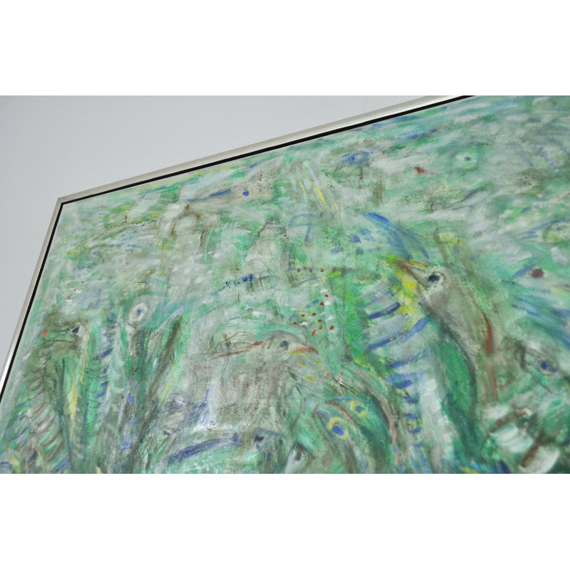 Vintage abstract painting "Movement. Green Growth"