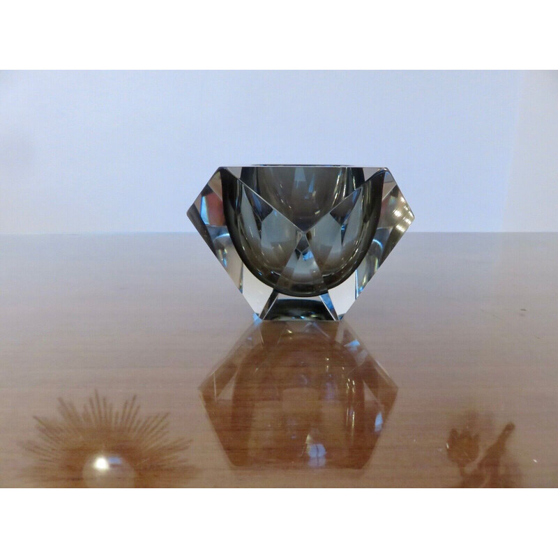 Vintage Murano glass ashtray and lighter by Flavio Poli for Seguso, Italy 1960