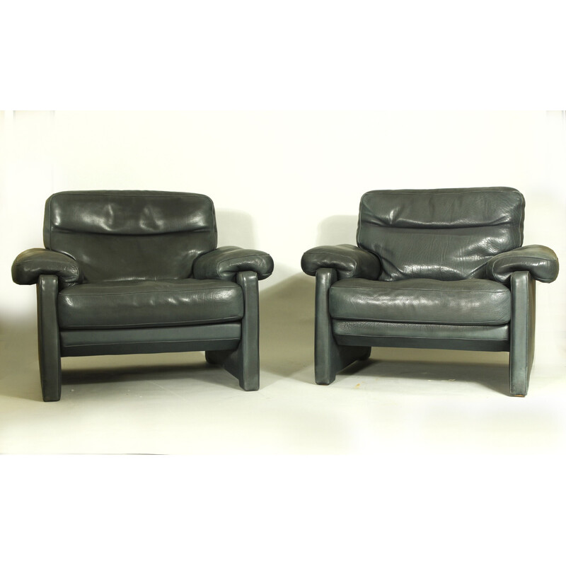 Pair of vintage leather Ds70 armchairs by de Sede, 1970