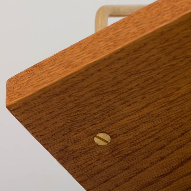 Pensile danese vintage in legno di quercia