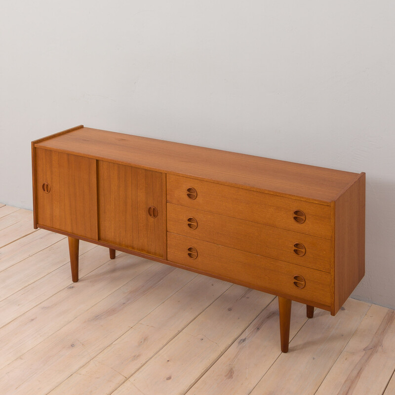 Vintage Scandinavian sideboard with 3 drawers and sliding doors, 1960s