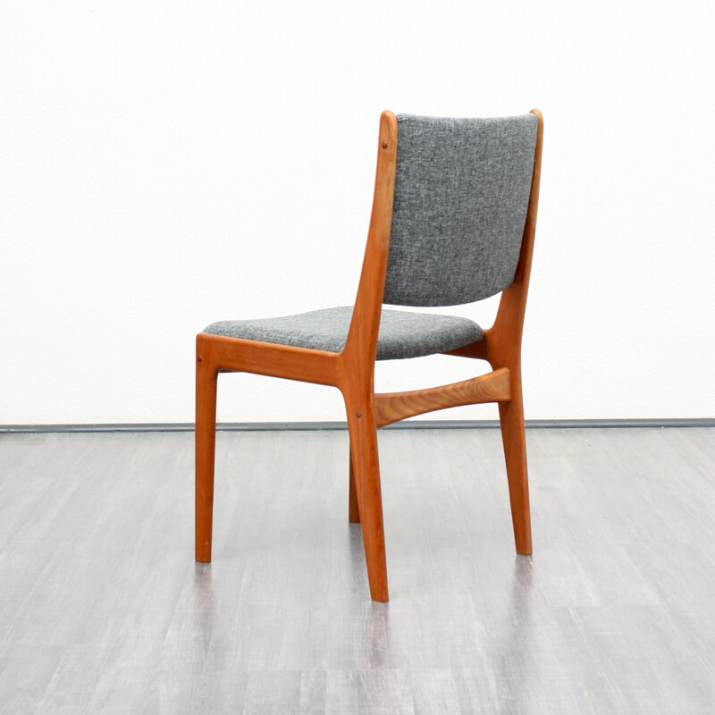 Set of 4 dining chairs, teak, reupholstered -1960s