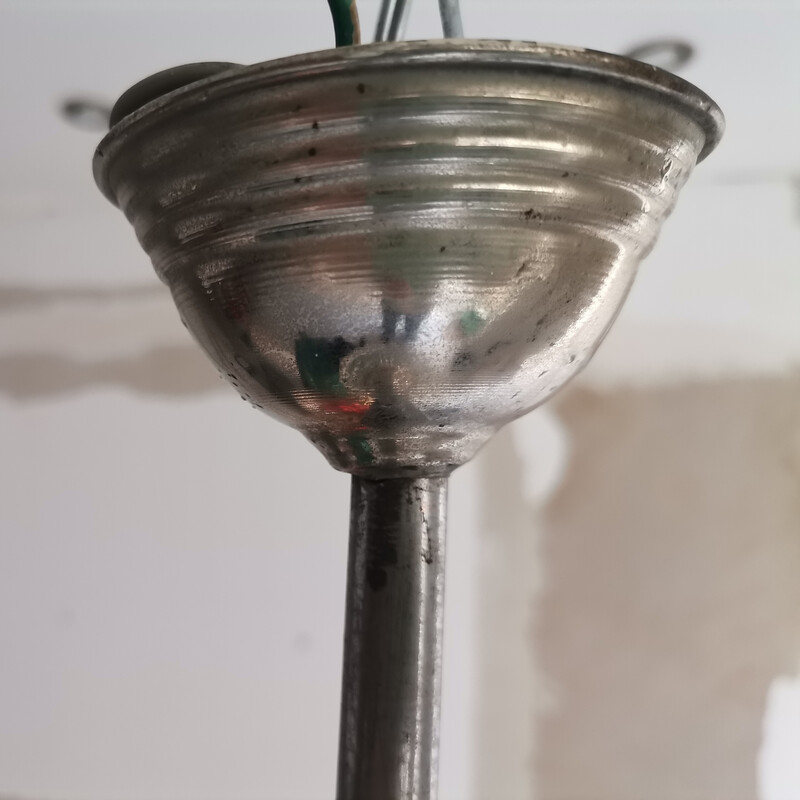 Lámpara colgante de cristal tallado transparente de mediados de siglo, años 60